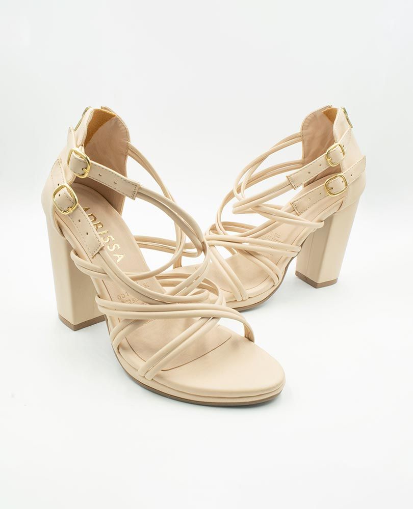 SANDALIA CON TACON Y TIRAS CRUZADAS Adrissa