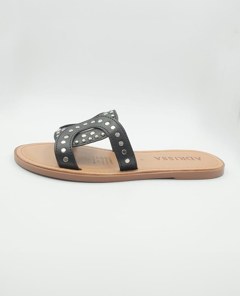 SANDALIA TIRAS NEGRAS Y SUELA MIEL Adrissa