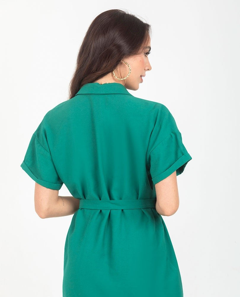 VESTIDO CAMISERO PARA MUJER MANGA CORTA Adrissa