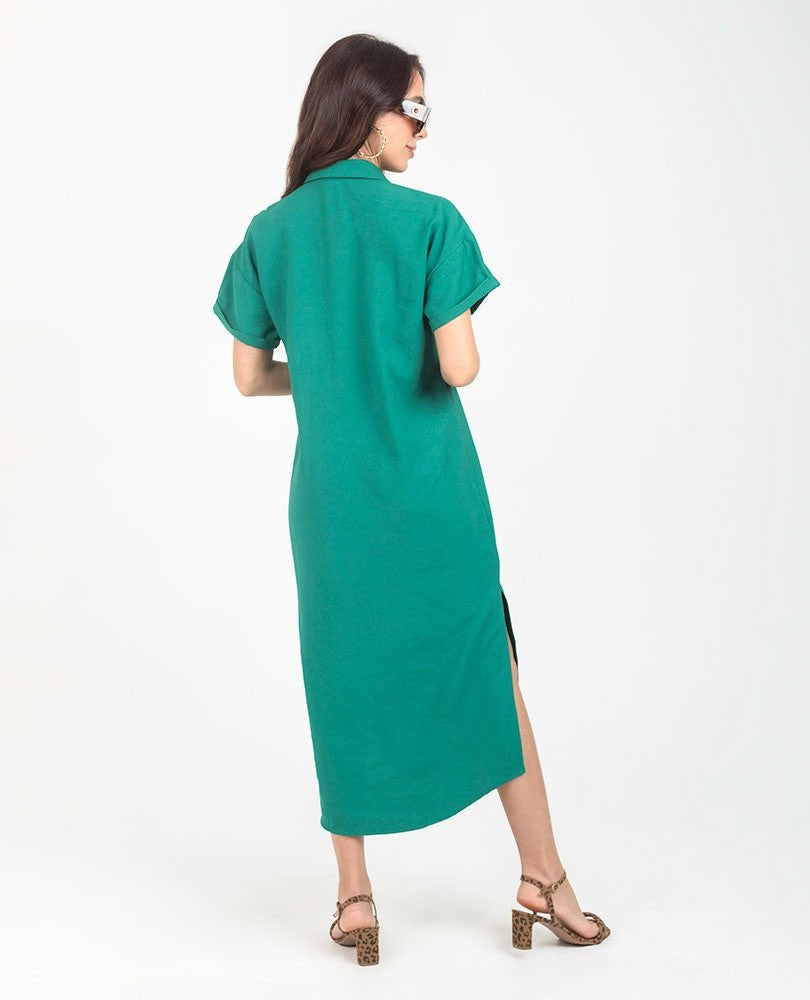 VESTIDO CAMISERO PARA MUJER MANGA CORTA Adrissa