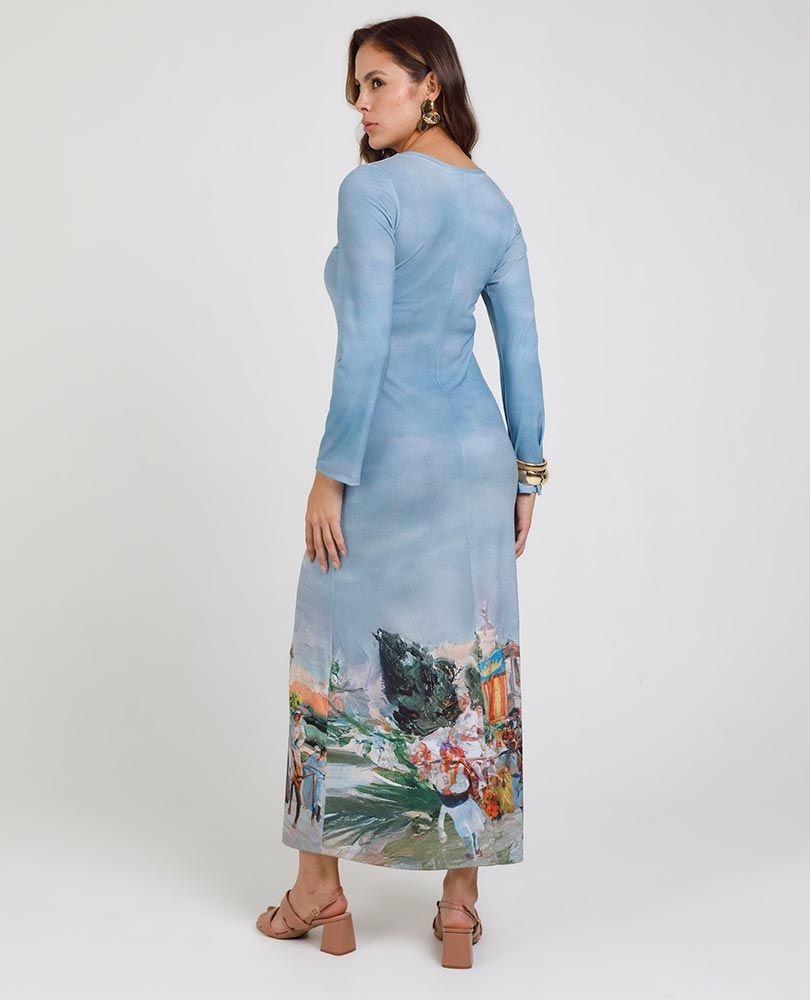 VESTIDO LARGO ESTAMPADO SOROLLA MANGA LARGA Adrissa