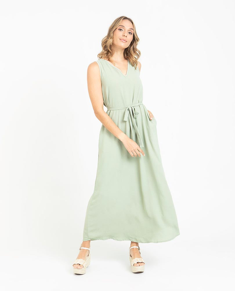 VESTIDO LARGO PARA MUJER ESCOTE V Adrissa