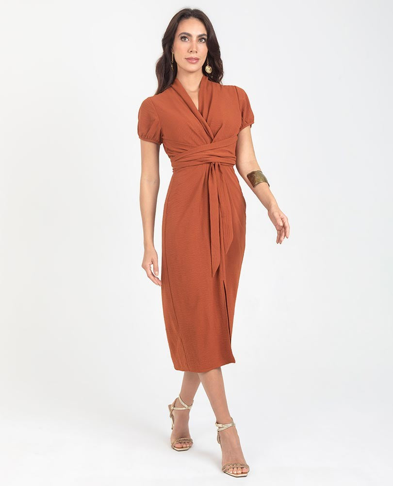 VESTIDO MIDI PARA MUJER CON TIRAS CRUZADAS Adrissa