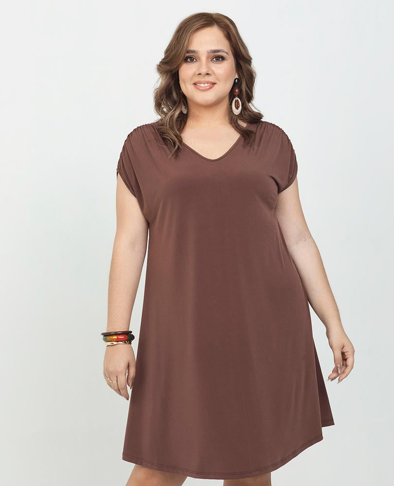 VESTIDO PUNTO TALLAS GRANDES CORTO Adrissa