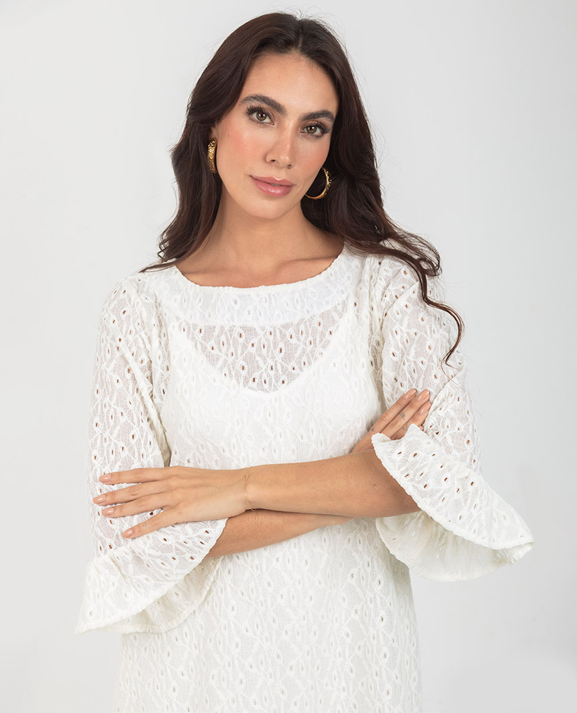 VESTIDO ROMANTICO PARA MUJER ESCOTE SEMI Adrissa