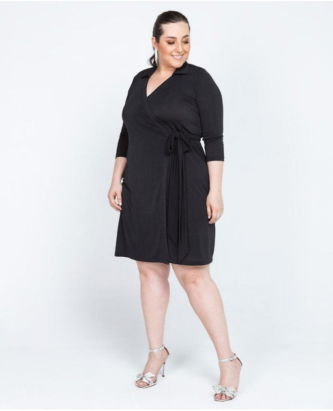 VESTIDO TALLAS GRANDES NEGRO ENVOLVENTE Adrissa