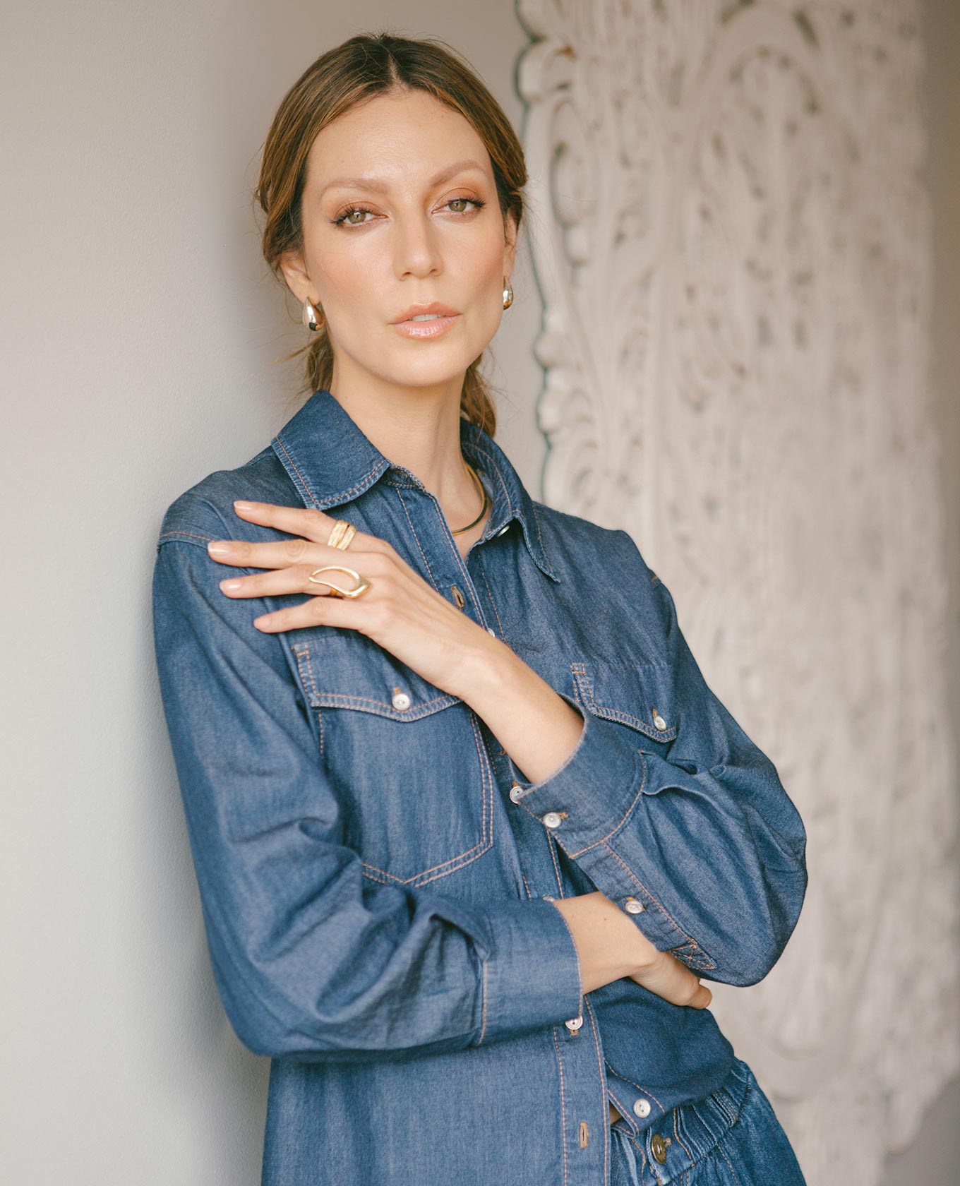 CAMISA CHAMBRAY PARA MUJER SILUETA OVERSIZE MANGA LARGA Adrissa