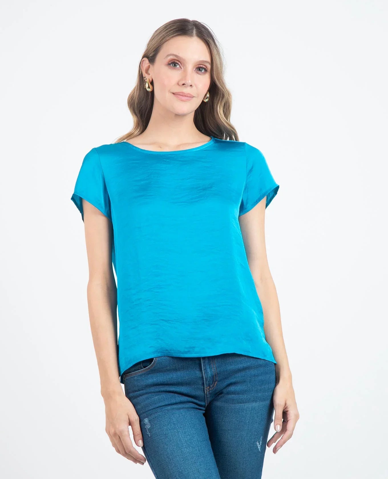 BLUSA ADRISSA BÁSICA JULIANA PARA MUJER L AZUL AQUA Adrissa