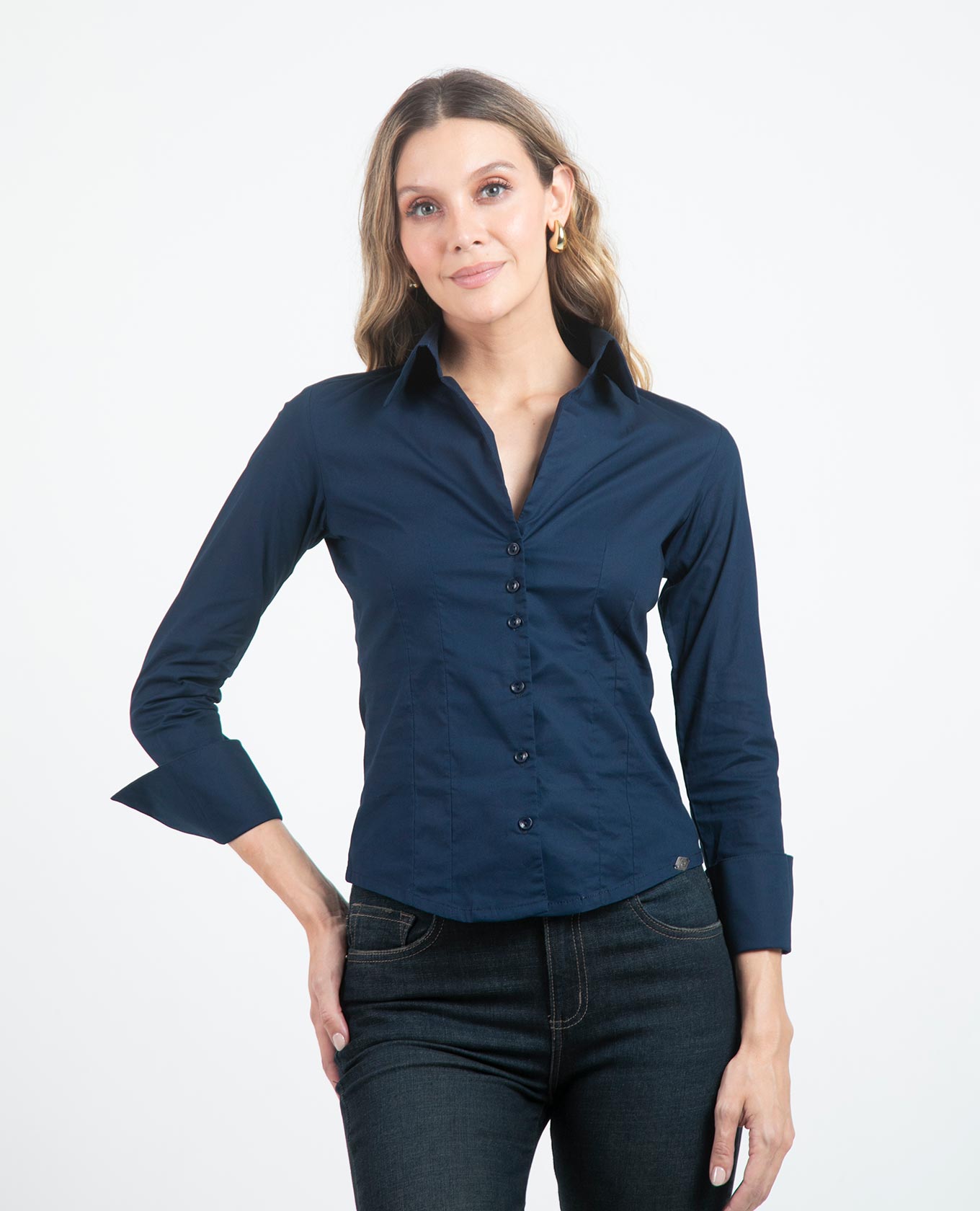 BLUSA ADRISSA BÁSICA ANA PARA MUJER AZUL OSCURO Adrissa
