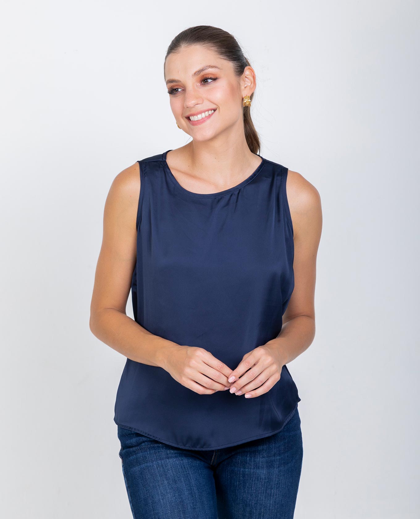 BLUSA ADRISSA BÁSICA DENISSE PARA MUJER AZUL OSCURO Adrissa