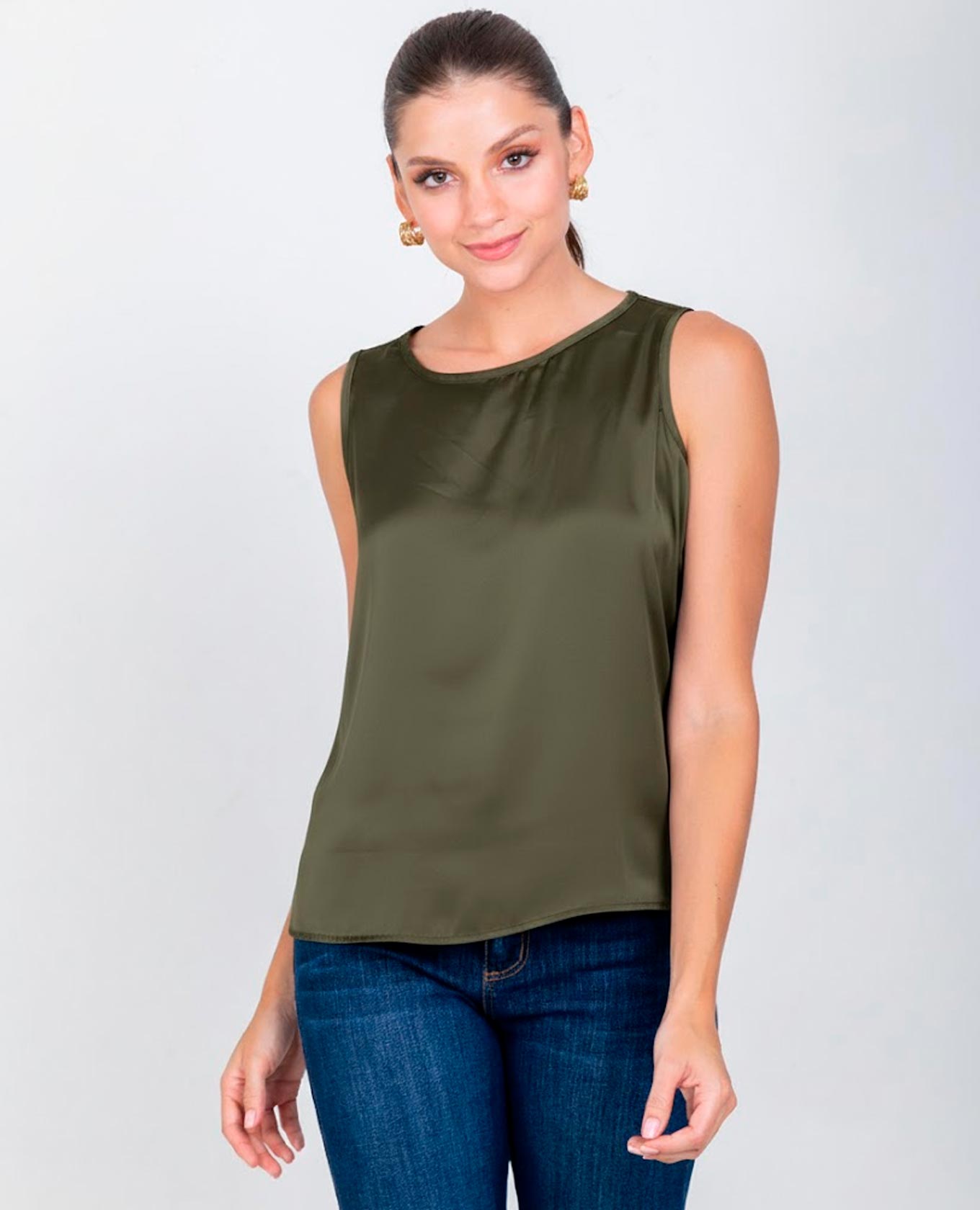 BLUSA ADRISSA BÁSICA DENISSE PARA MUJER VERDE MILITAR Adrissa