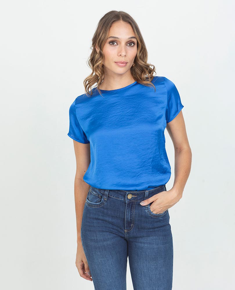 BLUSA ADRISSA BÁSICA MARÍA PARA MUJER AZUL COBALTO Adrissa