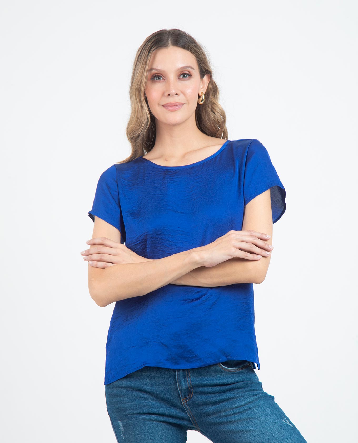BLUSA ADRISSA BÁSICA MARÍA PARA MUJER AZUL REY Adrissa