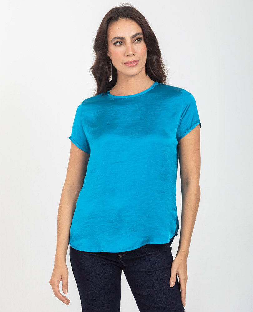 BLUSA ADRISSA BÁSICA MARÍA PARA MUJER XS AZUL AQUA Adrissa