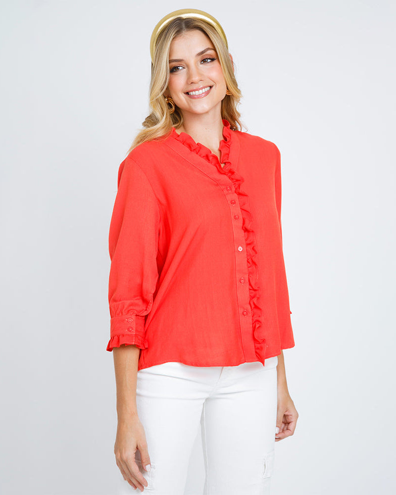 CAMISA MANGA 3/4 PARA MUJER CON BOLEROS Adrissa