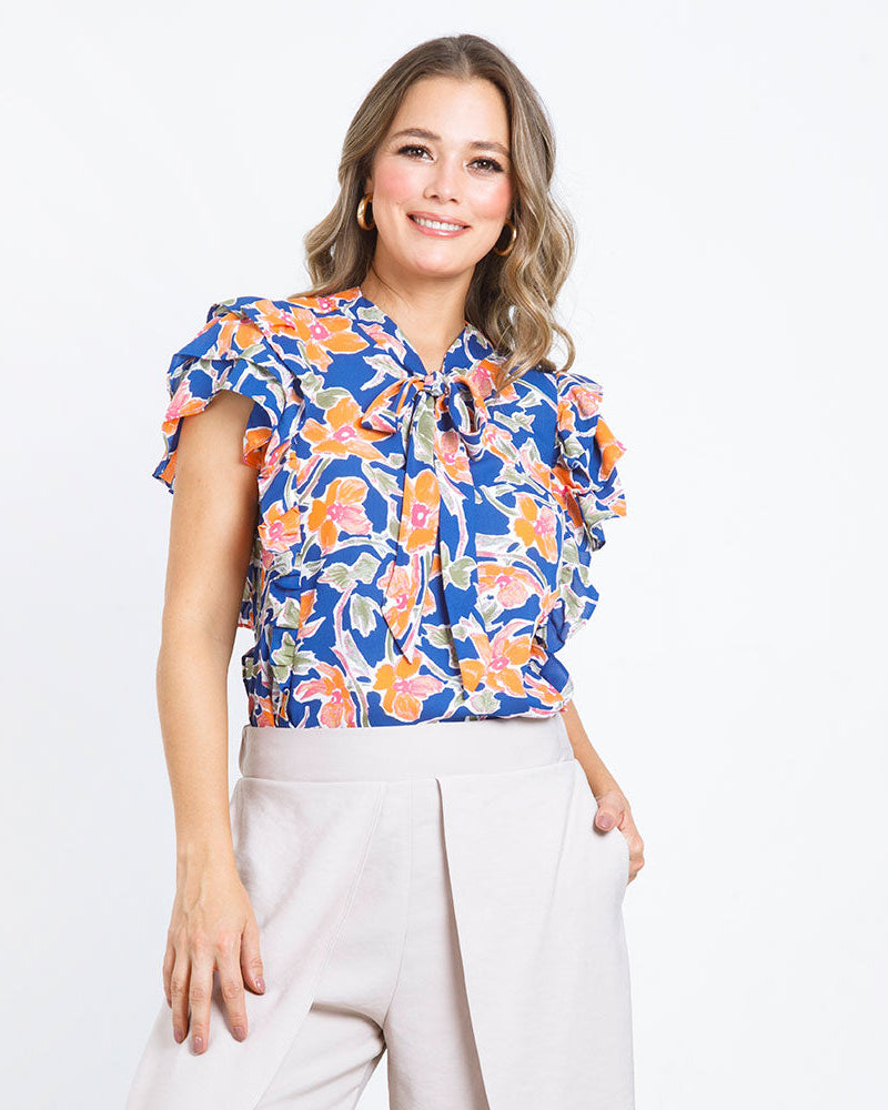 BLUSA MANGA CORTA PARA MUJER ESTAMPADA Adrissa