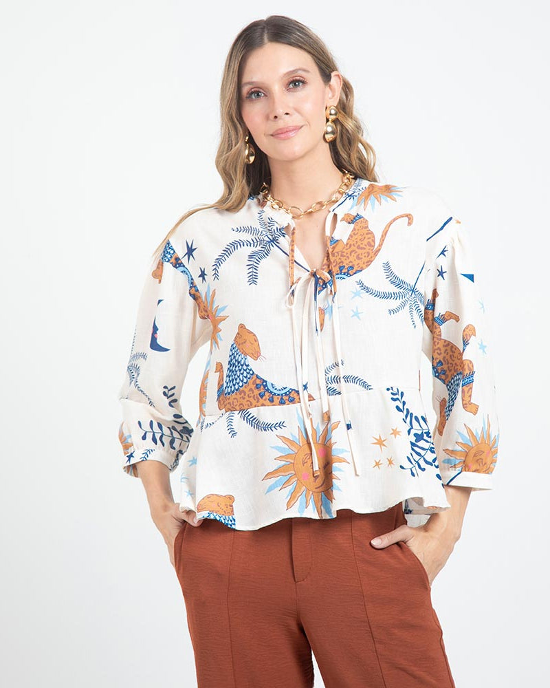 BLUSA BOHEMIA PARA MUJER CON ESTAMPADO Adrissa