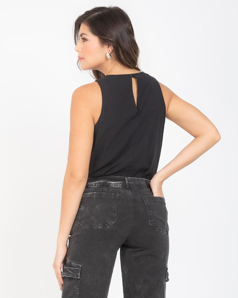 BLUSA NEGRA PARA MUJER MANGA SISA Adrissa