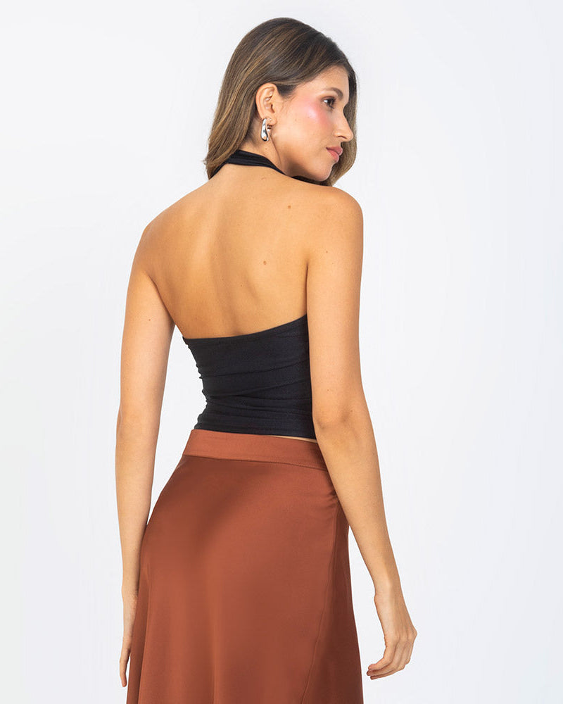 BLUSA CON RECOGIDO PARA MUJER ESCOTE V Adrissa