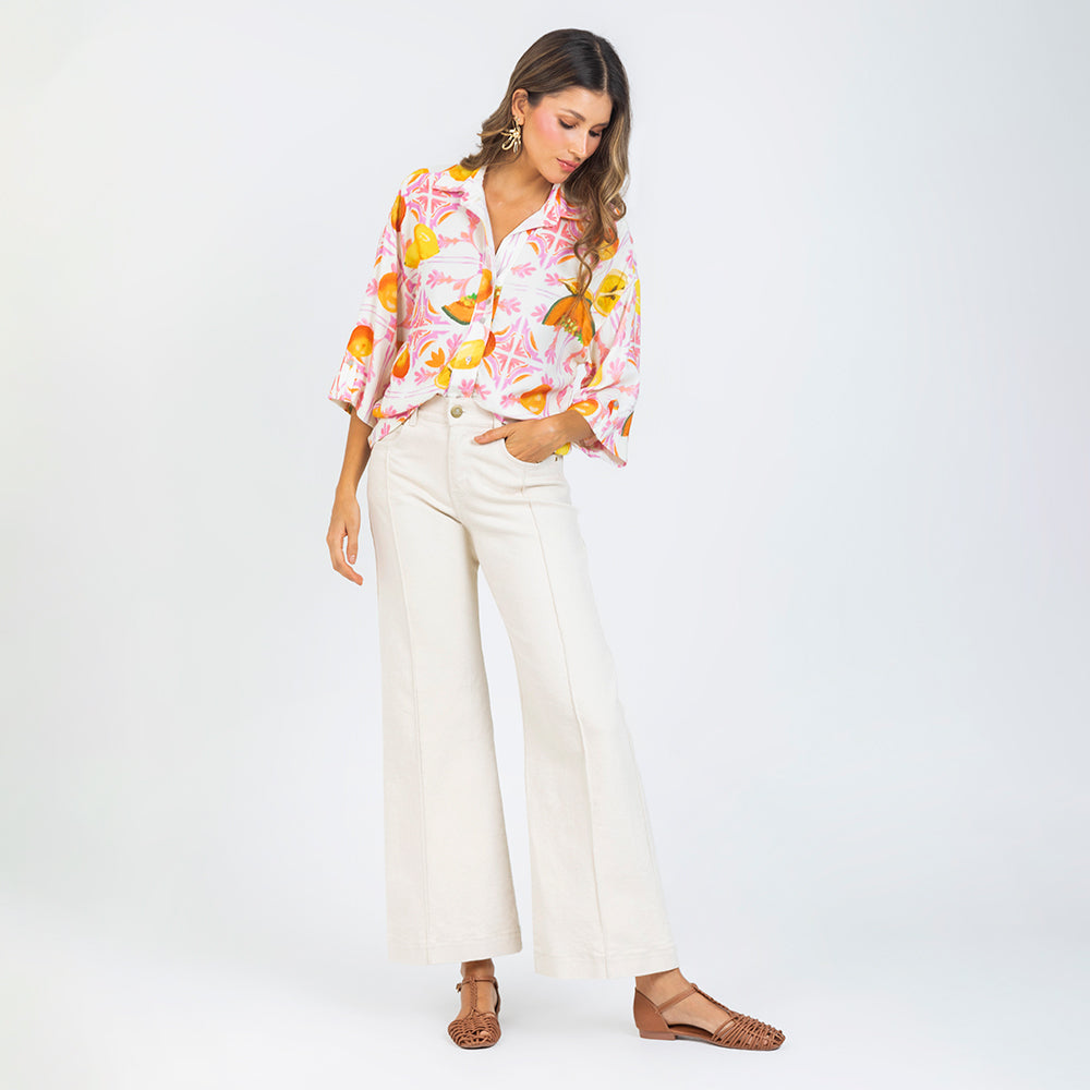 CAMISA MANGA CORTA PARA MUJER ESTAMPADO Adrissa