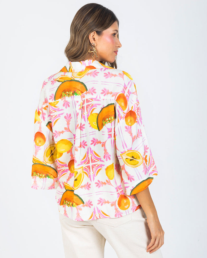 CAMISA MANGA CORTA PARA MUJER ESTAMPADO Adrissa