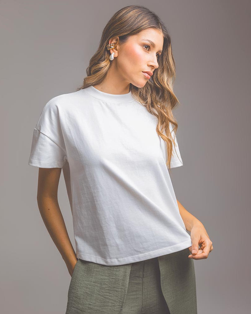 CAMISETA MANGA CORTA PARA MUJER EN ALGODÓN Adrissa