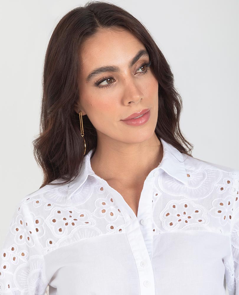 CAMISA OJALILLO PARA MUJER EN ALGODÓN Adrissa