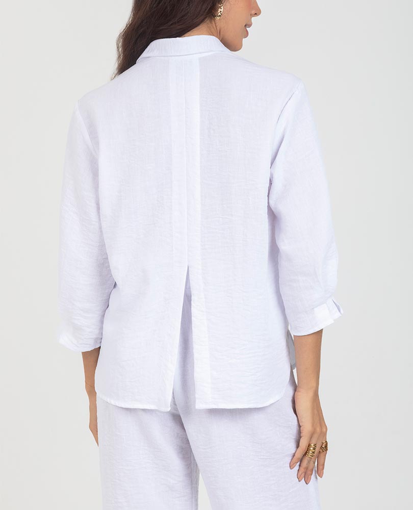 CAMISA BLANCA PARA MUJER MANGA 3/4 Adrissa