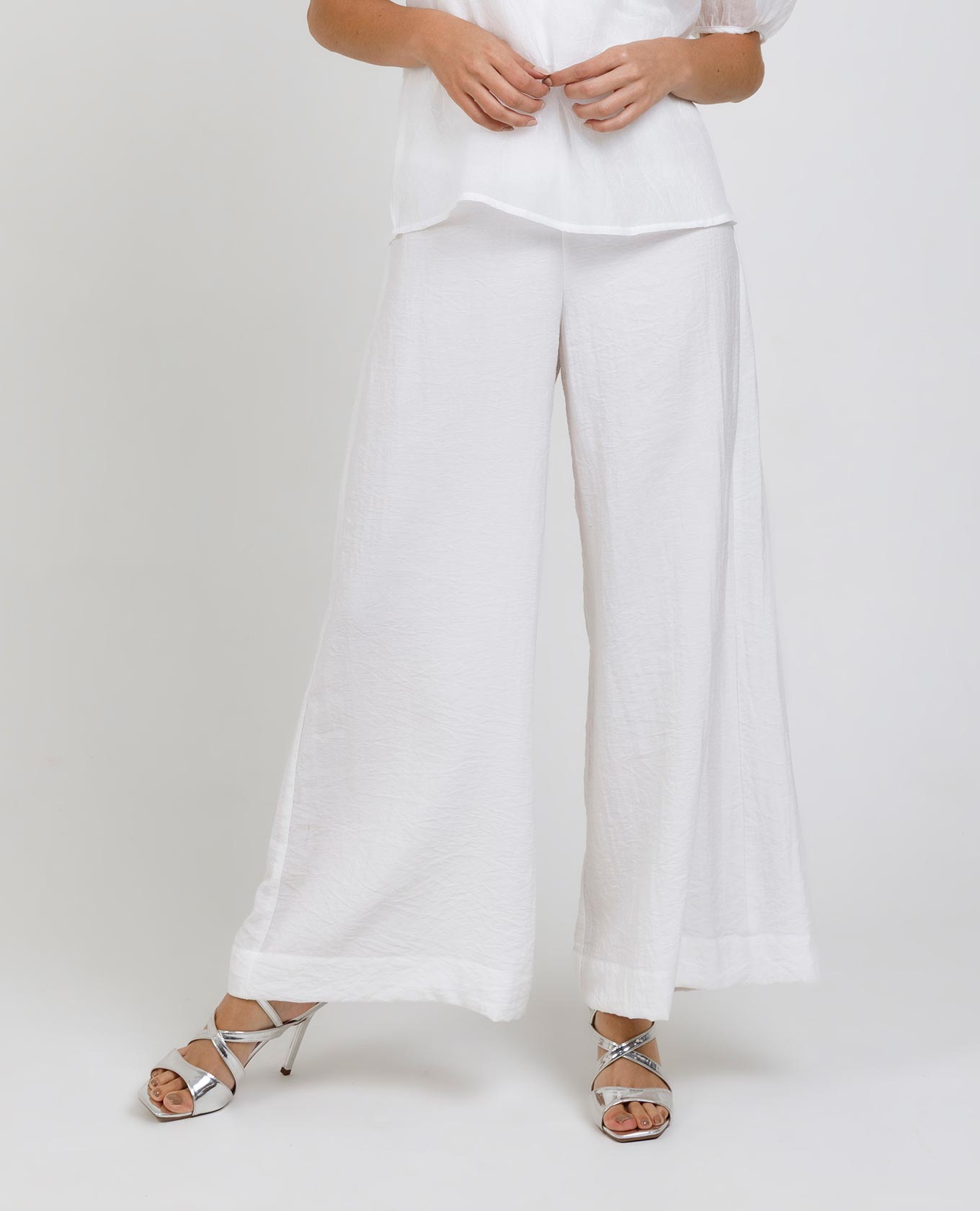 PANTALÓN PARA MUJER SILUETA WIDE LEG CON ELÁSTICO EN CINTURA Adrissa | Ropa para mujer