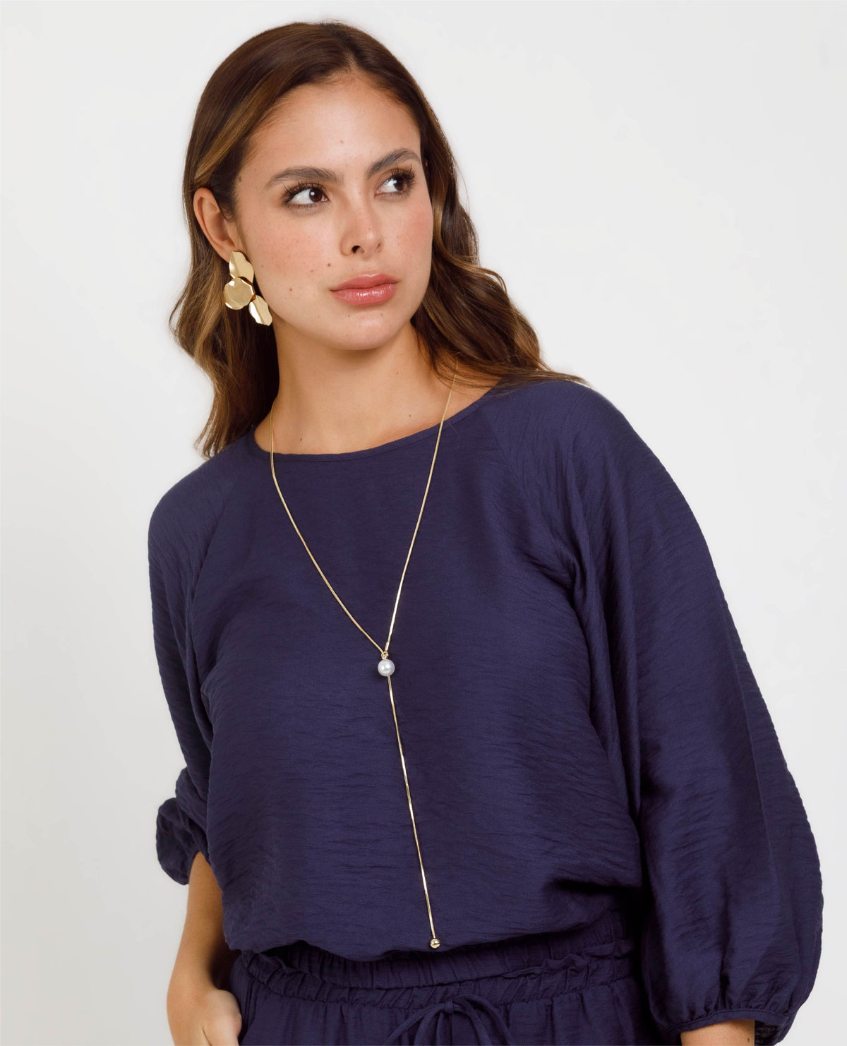 BLUSA MANGA 3/4 PARA MUJER MANGA RANGLAN CON ELASTICO EN CINTURA