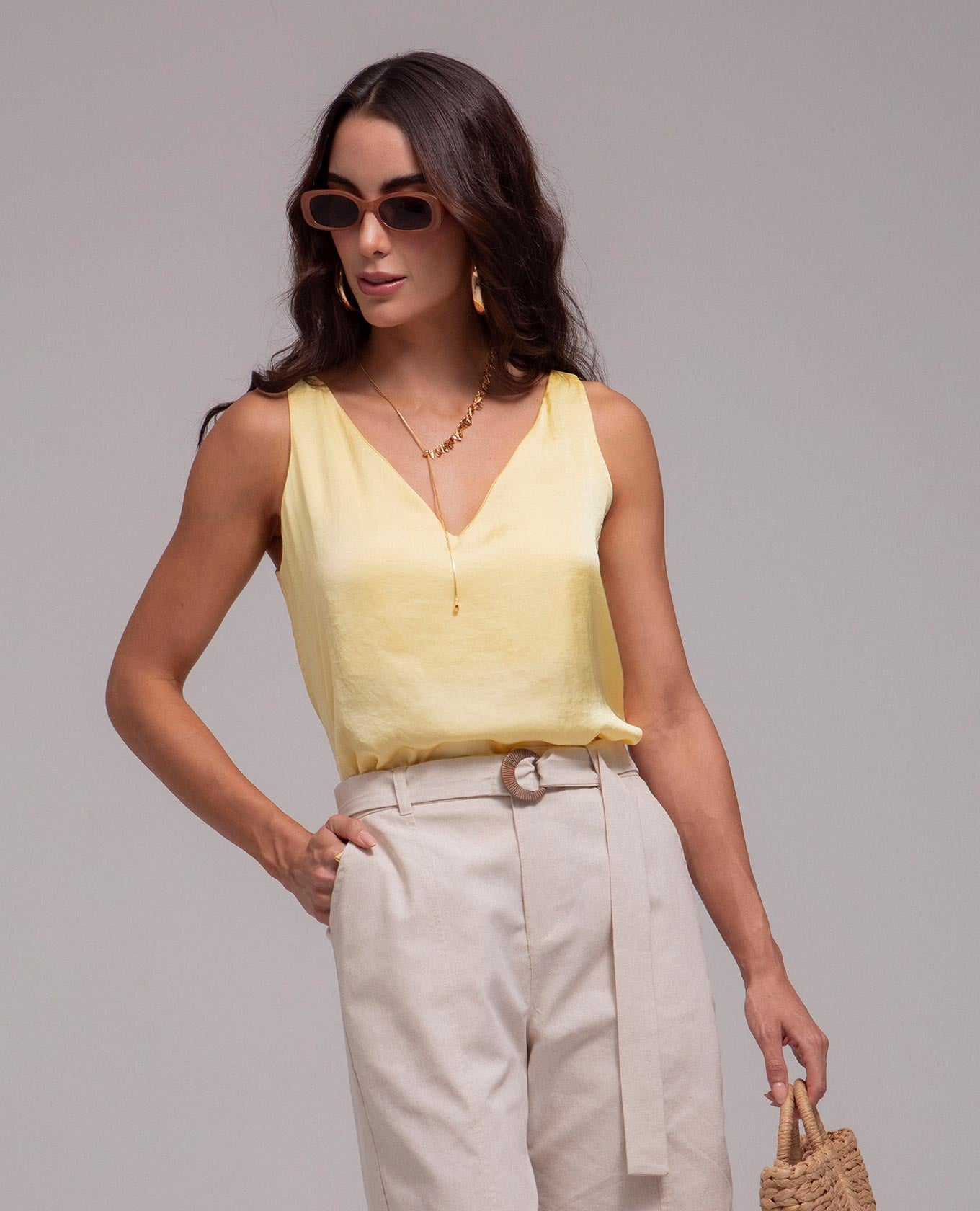 BLUSA ADRISSA BÁSICA ELENA PARA MUJER AMARILLO Adrissa Blusas