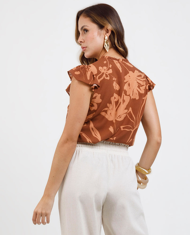 BLUSA ESTAMPADA PARA MUJER CON BOLERO Adrissa