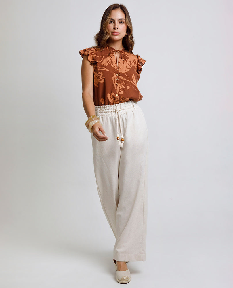 PANTALÓN RECTO PARA MUJER CON ELASTICO Adrissa