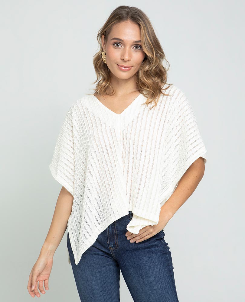 PONCHO TEJIDO PARA MUJER ESCOTE V Adrissa