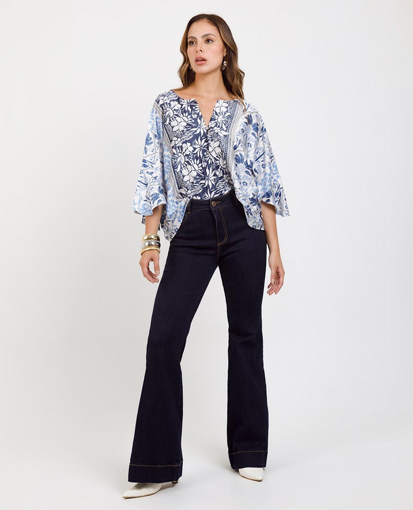 JEAN FLARE PARA MUJER TONO OSCURO Adrissa