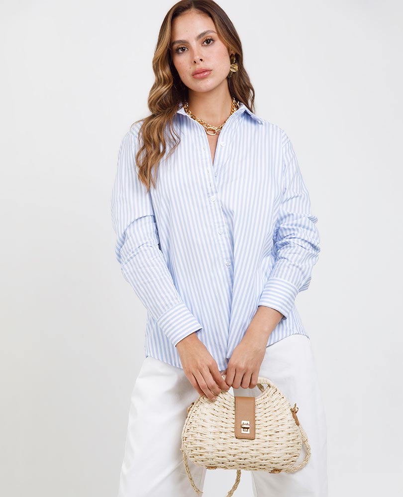 CAMISA AZUL CLARO PARA MUJER ESTAMPADO Adrissa