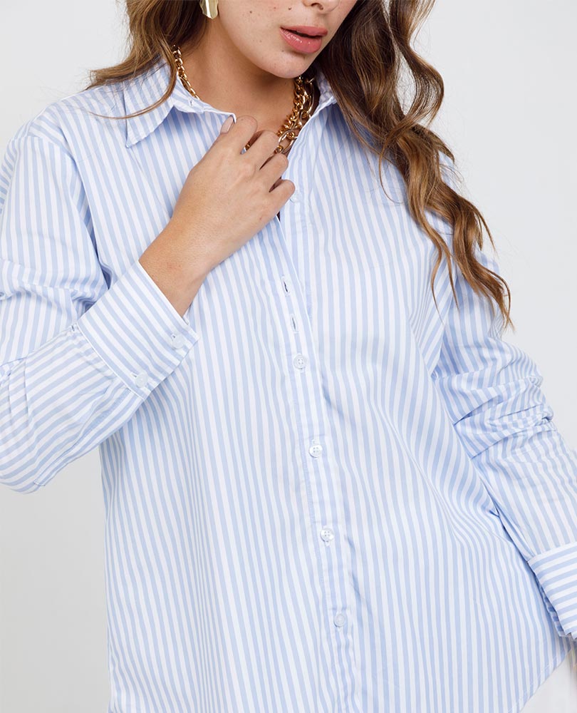 CAMISA AZUL CLARO PARA MUJER ESTAMPADO Adrissa