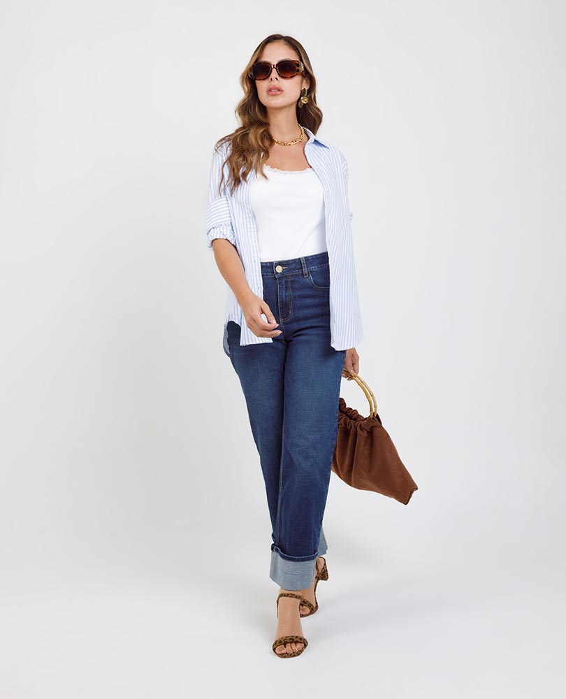 CAMISA AZUL CLARO PARA MUJER ESTAMPADO Adrissa