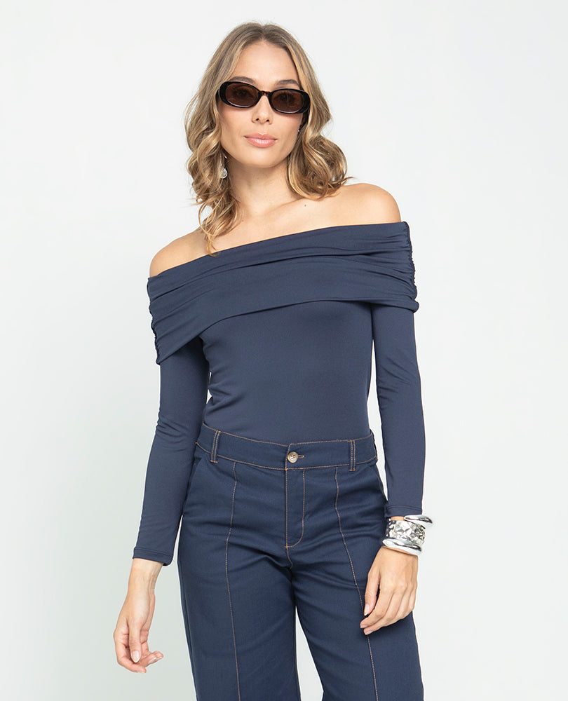 TOP ESCOTE BANDEJA PARA MUJER MANGA LARG Adrissa