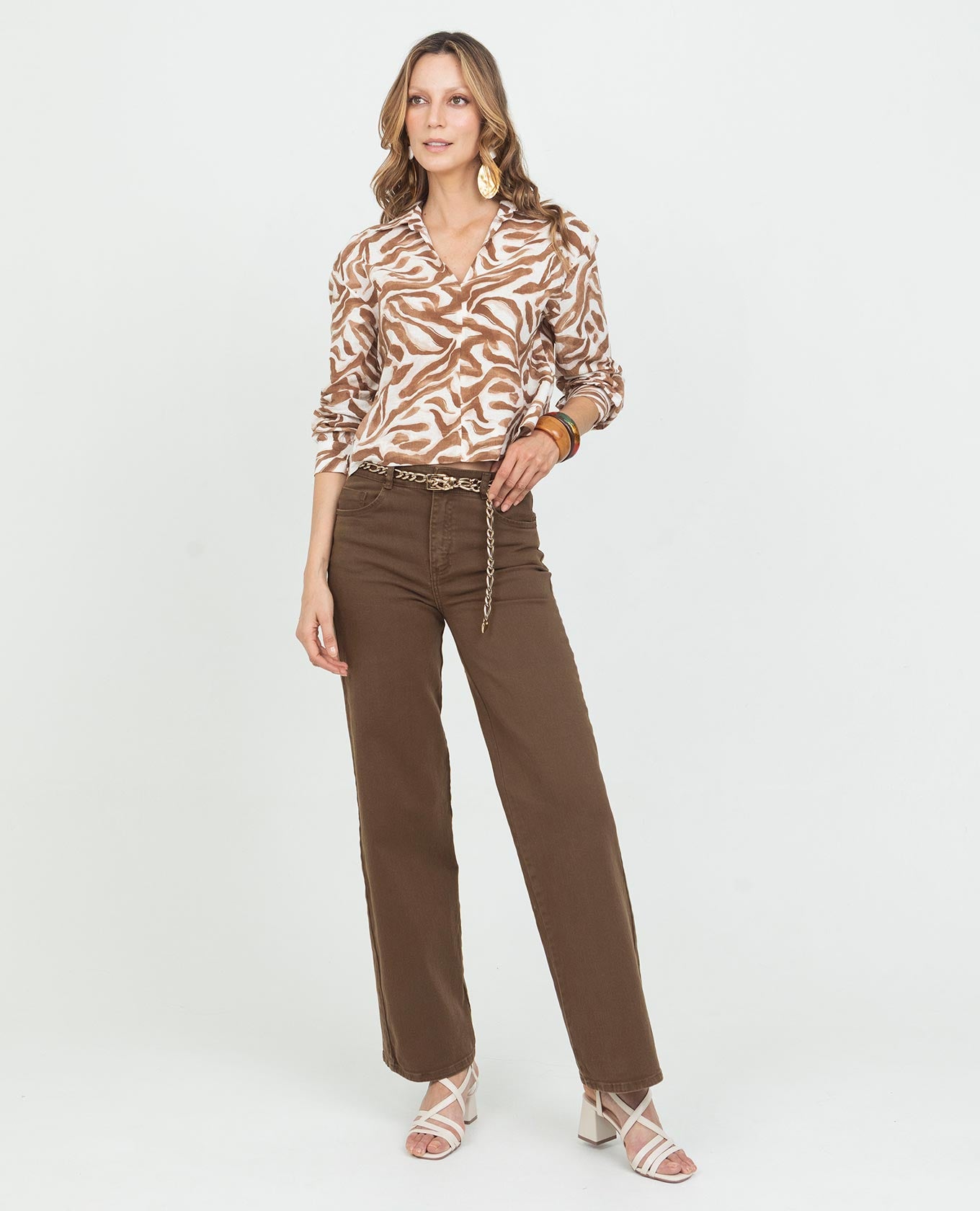 PANTALÓN PALAZZO PARA MUJER PRETINA DELGADA CINCO BOLSILLOS Adrissa | Ropa para mujer Jeans