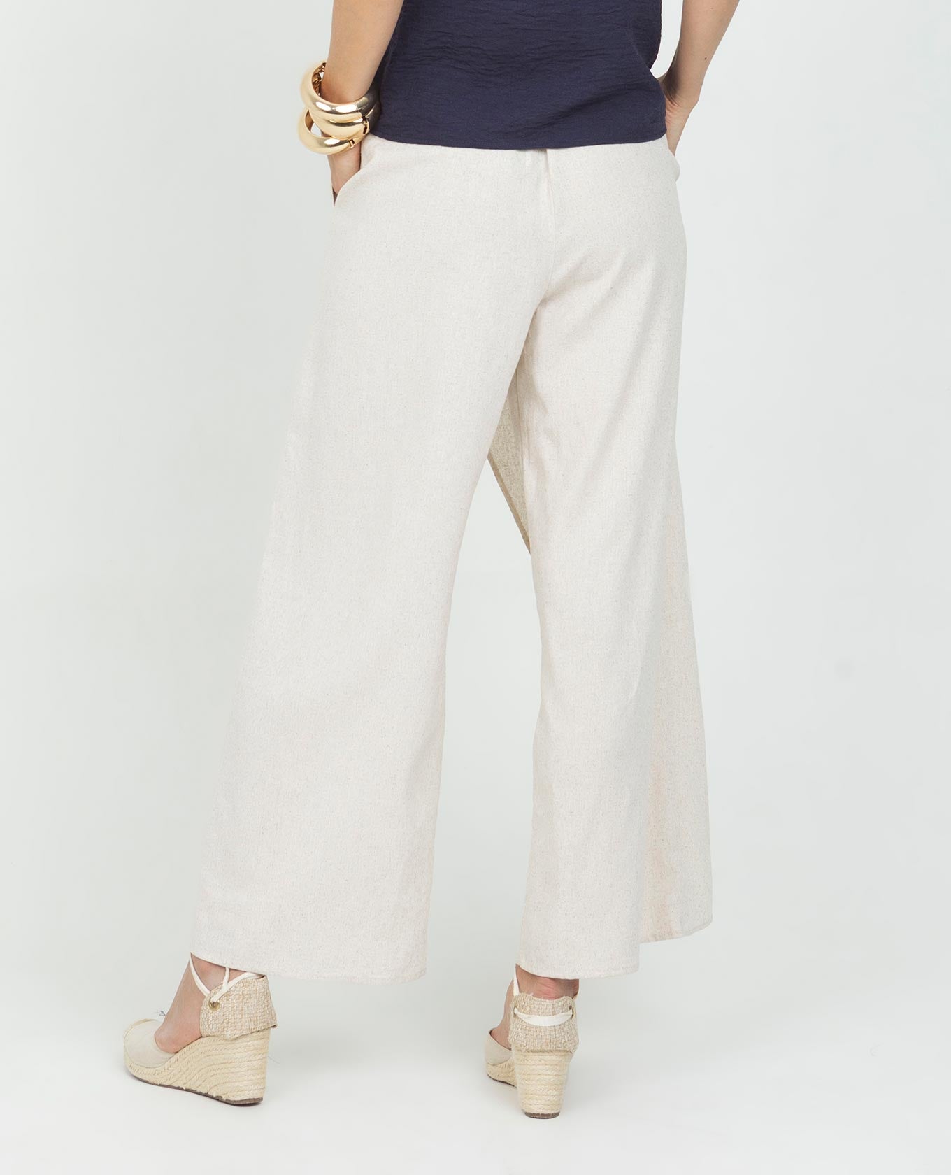 PANTALON PAREO PARA MUJER ELASTICO EN CINTURA TELA EFECTO SEMILLA Adrissa | Ropa para mujer Pantalones