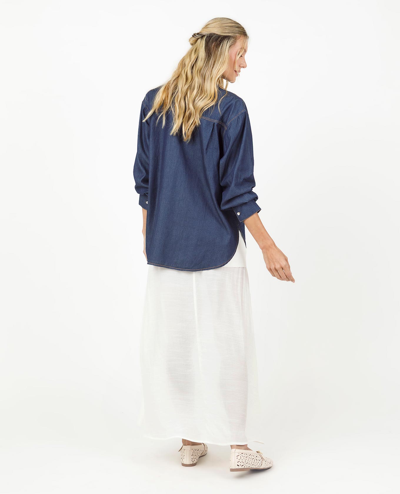 FALDA LARGA PARA MUJER DOBLE EN MEZCLA DE TELAS Adrissa | Ropa para mujer Faldas