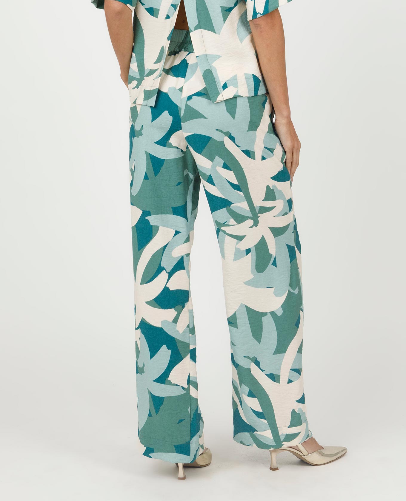 PANTALÓN RECTO PARA MUJER ESTAMPADO CINTURA CON ELÁSTICO Y BOLSILLOS LATERALES Adrissa | Ropa para mujer