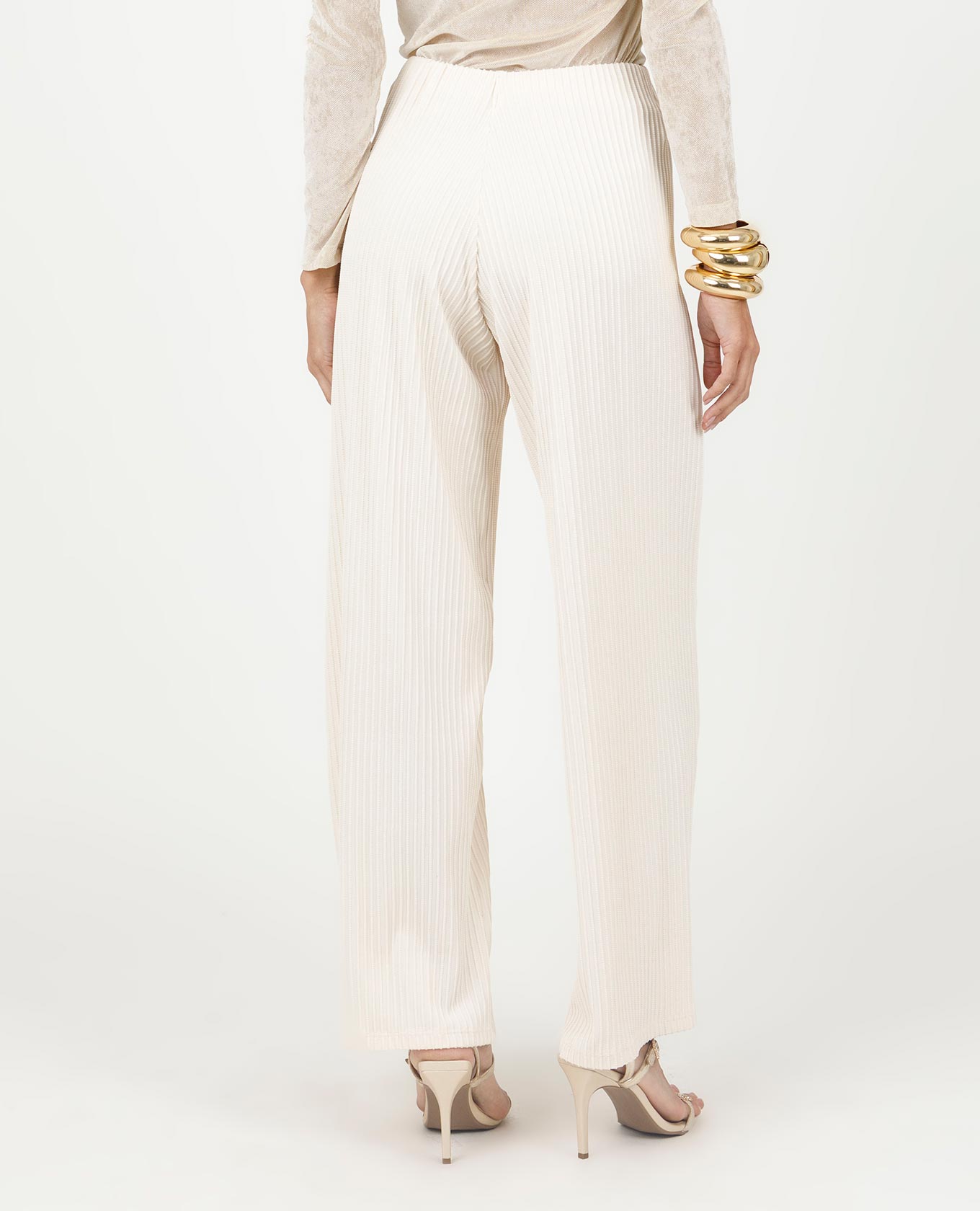 PANTALÓN ACANALADO PARA MUJER CINTURA CON ELÁSTICO SILUETA WIDE LEG Adrissa | Ropa para mujer Pantalones