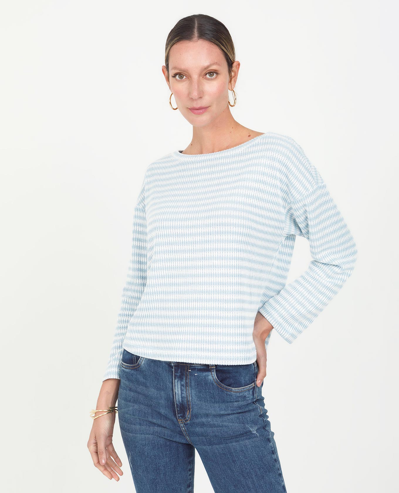 BUZO TEJIDO PARA MUJER ESCOTE SEMI BANDEJA Adrissa | Ropa para mujer Blusas