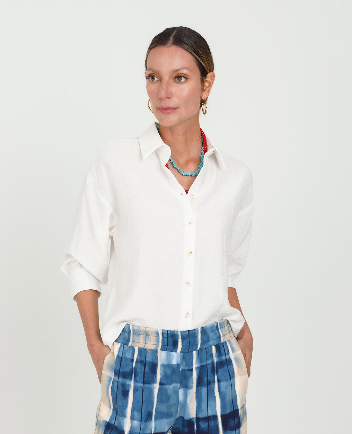 CAMISA MANGA 3/4 PARA MUJER TELA CON SEMILLA Adrissa | Ropa para mujer Blusas