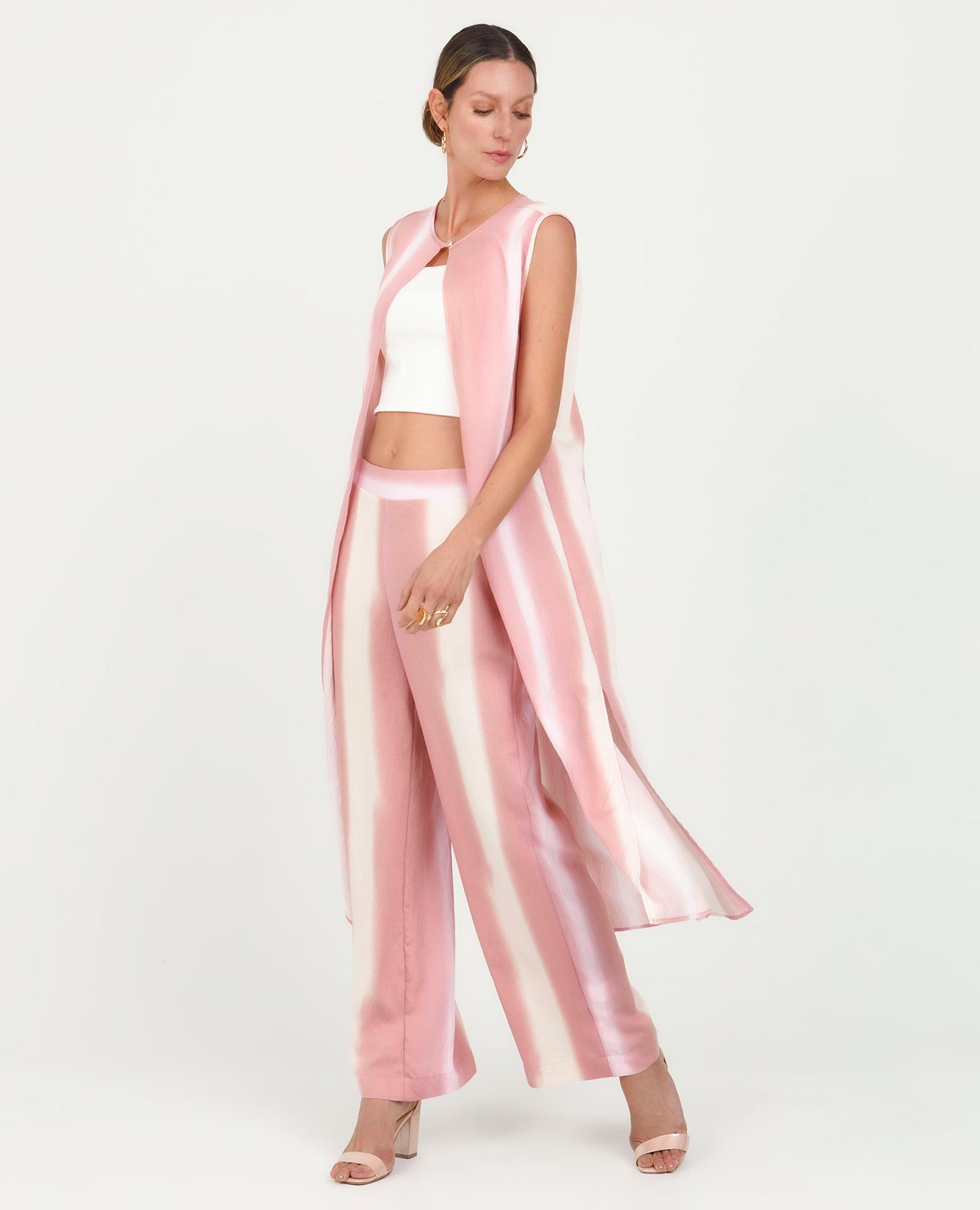 PANTALÓN RECTO PARA MUJER CINTURA CON ELÁSTICO ESTAMPADO Adrissa | Ropa para mujer Pantalones