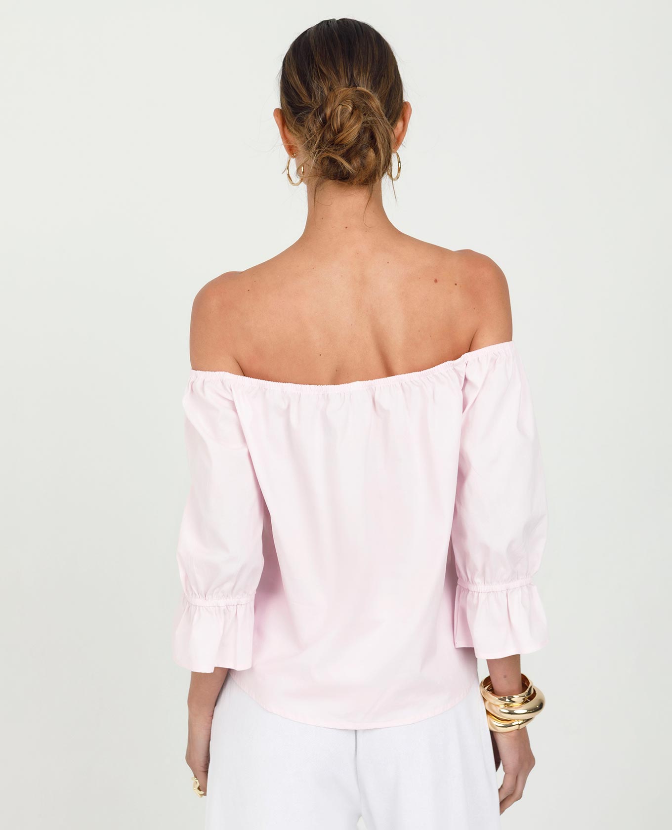 BLUSA ESCOTE BANDEJA PARA MUJER MANGA 3/4 CON TIRA PARA ANUDAR Adrissa | Ropa para mujer Blusas