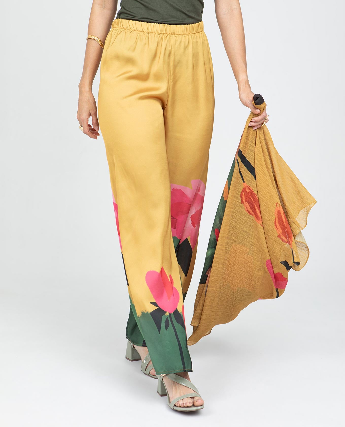 PANTALÓN RECTO PARA MUJER ESTAMPADO EXCLUSIVO CINTURA CON ELÁSTICO Adrissa | Ropa para mujer Pantalones