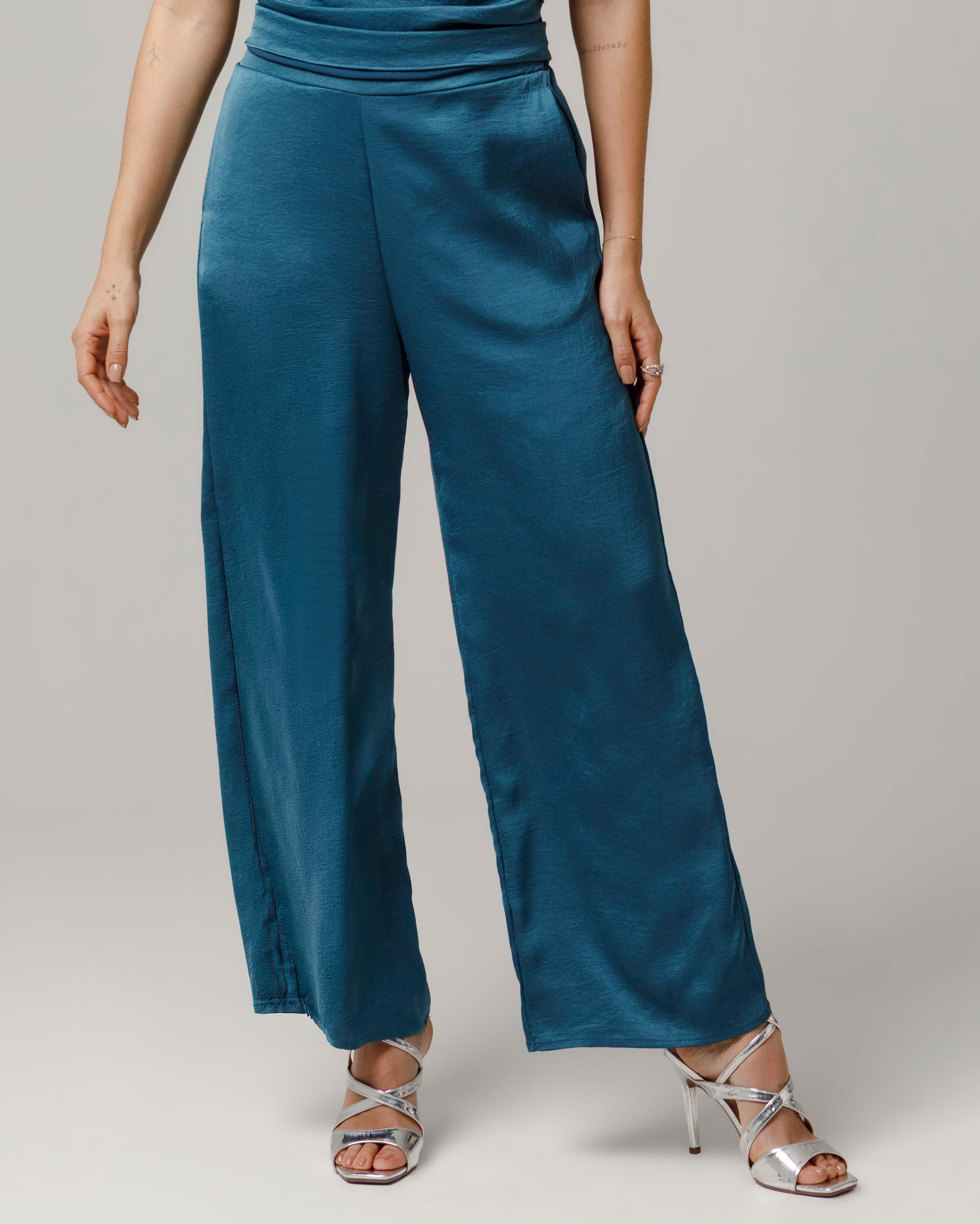 PANTALÓN RECTO PARA MUJER CINTURA CON ELASTICO EN TRASERO AL TOBILLO Adrissa | Ropa para mujer